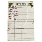 Christmas 2026 Old Library Cards Mittlere Geschenktüte (Vorderseite)