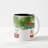 Christmas 2-Tone Mug with Santa – Merry Christmas Zweifarbige Tasse (VorderseiteRechts)