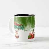 Christmas 2-Tone Mug with Santa – Merry Christmas Zweifarbige Tasse (Vorderseite Links)