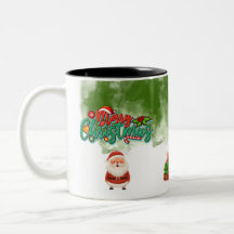 Christmas 2-Tone Mug with Santa – Merry Christmas