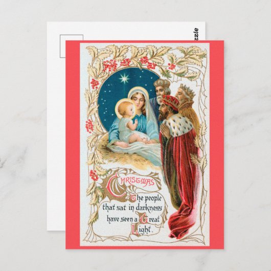 CHRISTMAS 3 Könige adore Jesus Postkarte (Vorne/Hinten)