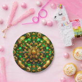 CHRISTMAS 3D ~ Hübsches grünes Gold ~ Pappteller (Party)