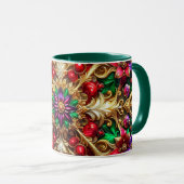CHRISTMAS ~ 3D ~ Red, Green und Gold ~ Tasse (VorderseiteRechts)