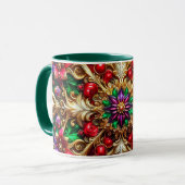 CHRISTMAS ~ 3D ~ Red, Green und Gold ~ Tasse (Vorderseite Links)