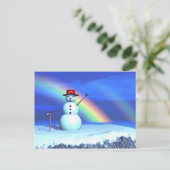 Christmas 3D Snowman Feiertagspostkarte (Stehend Vorderseite)