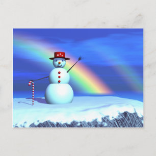Christmas 3D Snowman Feiertagspostkarte