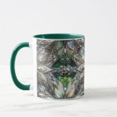 CHRISTMAS ~ 3D ~ Weiß, Grün und Silber~ Tasse (Links)