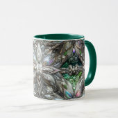 CHRISTMAS ~ 3D ~ Weiß, Grün und Silber~ Tasse (VorderseiteRechts)