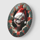 Christmas 3D White Alien Große Wanduhr (Winkel)