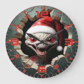 Christmas 3D White Alien Große Wanduhr (Vorderseite)