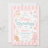 Christmas 4th Birthday Party Coquette Bow Birthday Einladung