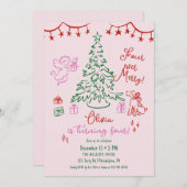 Christmas 4th birthday whimsical tree ankündigung (Vorne/Hinten)