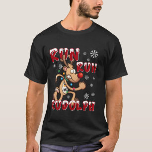 Christmas 5K Run Run Rudolph Holiday Team läuft T-Shirt