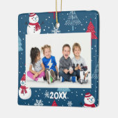 Christmas 5x7 Custom Foto Date Keramikornament (Links)