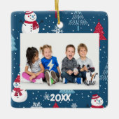 Christmas 5x7 Custom Foto Date Keramikornament (Vorderseite)