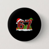 Christmas 67 Buffalo Plaid Six Seven Santa &amp; E Button (Vorderseite)