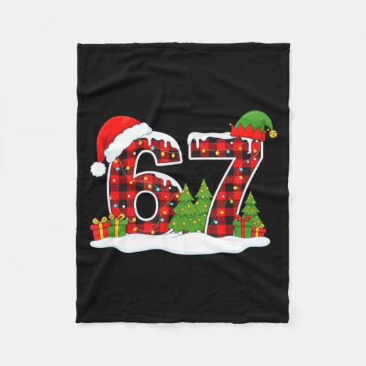 Christmas 67 Buffalo Plaid Six Seven Santa & E Fleecedecke (Vorderseite)