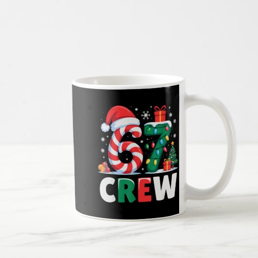 Christmas 67 Crew Brainrot Funny Candy Cane Lights Kaffeetasse (Rechts)
