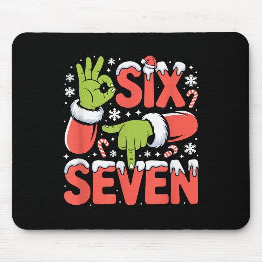 Christmas 67 Funny Meme Xmas Six Seven Santa Hand Mousepad (Vorne)
