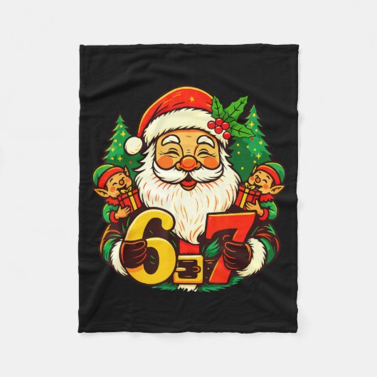 Christmas 67 Funny Xmas Santa Six Seven Meme Gen A Fleecedecke (Vorderseite)