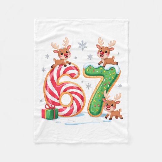 Christmas 67 Funny Xmas Six Seven Ugly Sweater 6-7 Fleecedecke (Vorderseite)