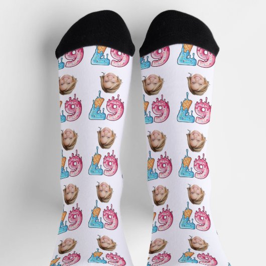 Christmas 67 Ice Cream, dripping custom face Socken (Oben)