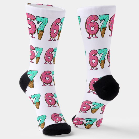Christmas 67 Ice Cream Socks, dripping design Socken (Gewinkelt)