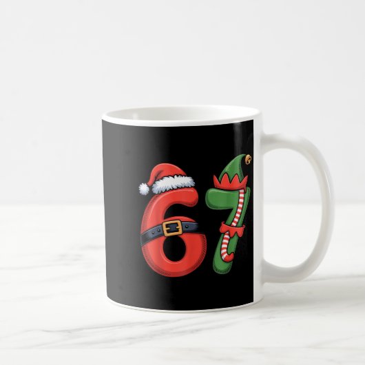 Christmas 67 Meme 67 Santa Elf - Six Seven  Kaffeetasse (Rechts)