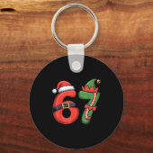 Christmas 67 Meme 67 Santa Elf - Six Seven  Schlüsselanhänger (Vorderseite)