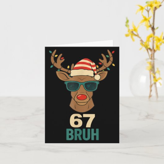Christmas 67 Meme Design Funny Six Seven Hands 6 7 Karte (Gelbe Blume)