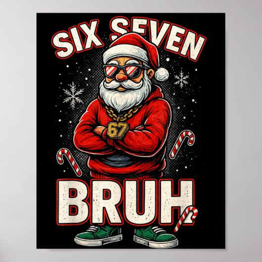Christmas 67 Meme Design Funny Six Seven Hands 6 7 Poster (Vorne)