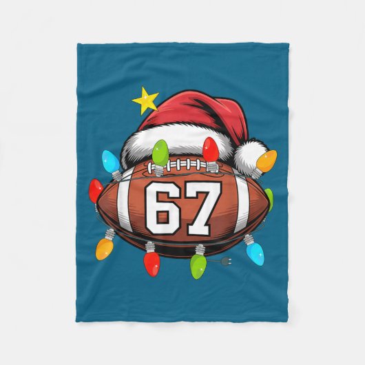 Christmas 67 Meme Football Santa Hat Funny Xmas Bo Fleecedecke (Vorderseite)