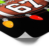 Christmas 67 Meme Football Santa Hat Funny Xmas Bo Poster (Ecke)