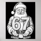 Christmas 67 Meme Funny Six Seven Santa Christmas Poster (Vorne)