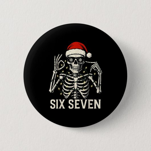 Christmas 67 Meme Skeleton With Santa Hat For Men Button (Vorderseite)