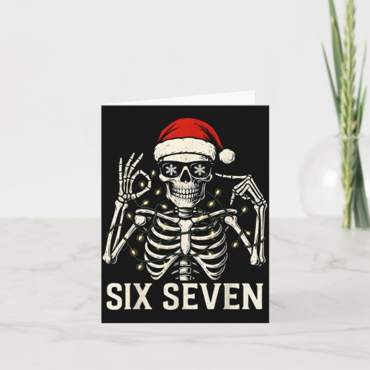 Christmas 67 Meme Skeleton With Santa Hat For Men Karte (Vorderseite)