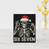 Christmas 67 Meme Skeleton With Santa Hat For Men Karte (Gelbe Blume)