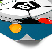 Christmas 67 Meme Soccer Ball Santa Hat Funny Xmas Poster (Ecke)