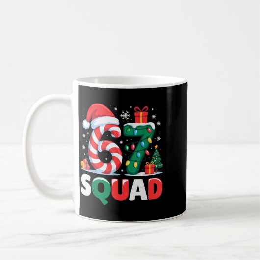 Christmas 67 Squad Brainrot Funny Candy Cane Light Kaffeetasse (Links)