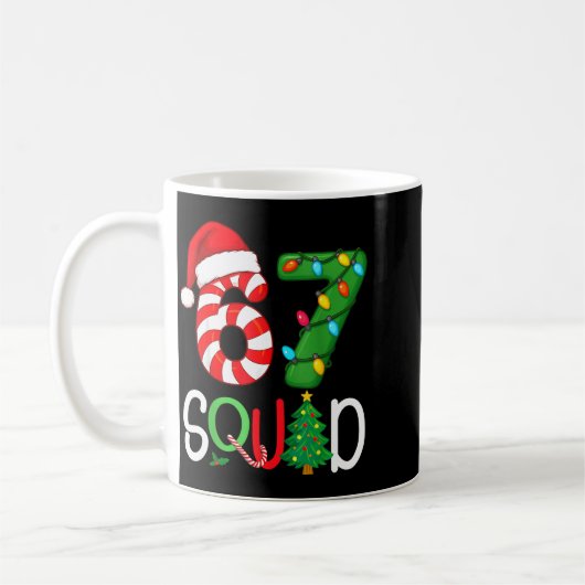Christmas 67 Squad Funny Candy Cane And Lights Xma Kaffeetasse (Links)