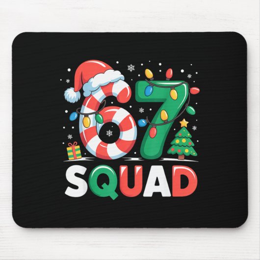 Christmas 67 Squad Funny Candy Cane Lights Holiday Mousepad (Vorne)