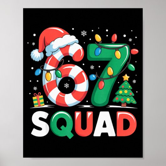 Christmas 67 Squad Funny Candy Cane Lights Holiday Poster (Vorne)