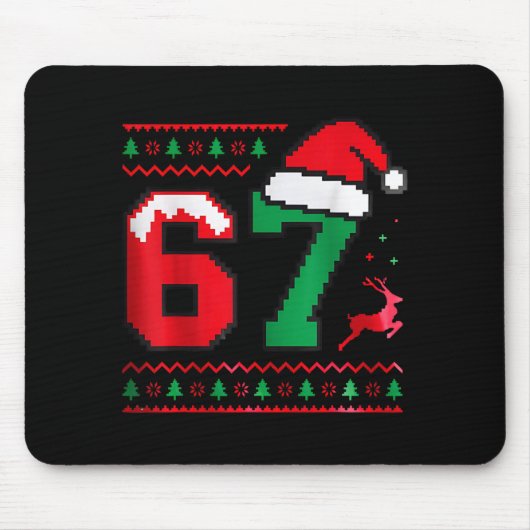 Christmas 67 Ugly Sweater Number 67 Design Mousepad (Vorne)