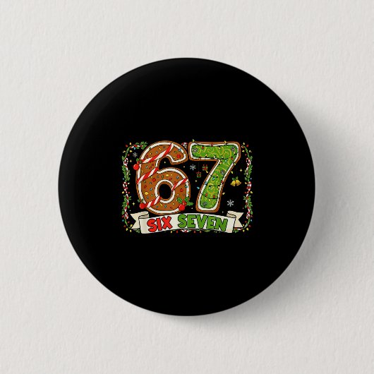 Christmas 67 Xmas Gen Rizzmas 6 7 Santa Brainrot M Button (Vorderseite)