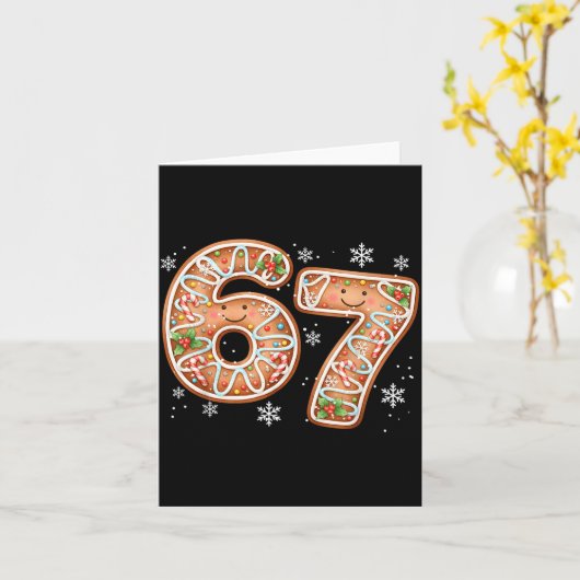 Christmas 6 7 Six Seven Funny 67 Meme Gingerbread Karte (Gelbe Blume)