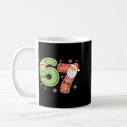 Christmas 6 7 Six Seven Funny 67 Meme Santa Claus Kaffeetasse (Links)