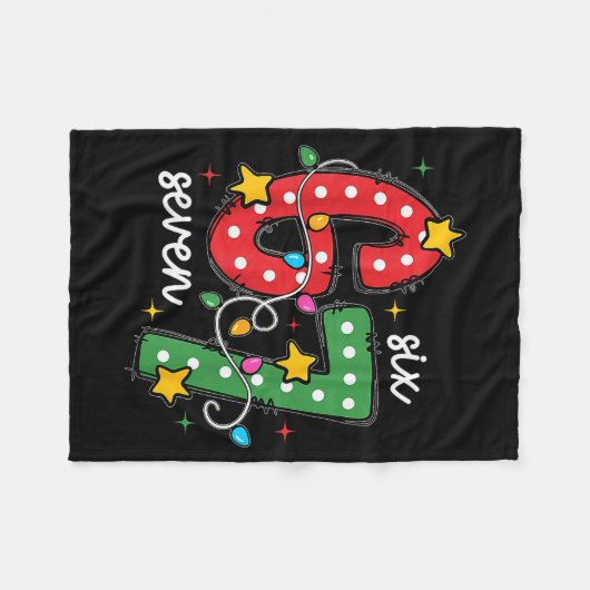 Christmas 6 7 Six Seven Funny Saying Meme Joke Xma Fleecedecke (Vorderseite (Horizontal))