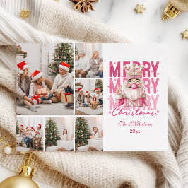 Christmas 6 Photo Vintage Pink Nutcracker Feiertagskarte