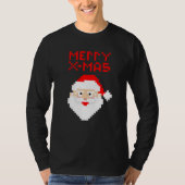 Christmas 8 Bit Pixel Weihnachtsklaus T-Shirt (Vorderseite)