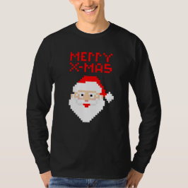 Christmas 8 Bit Pixel Weihnachtsklaus T-Shirt